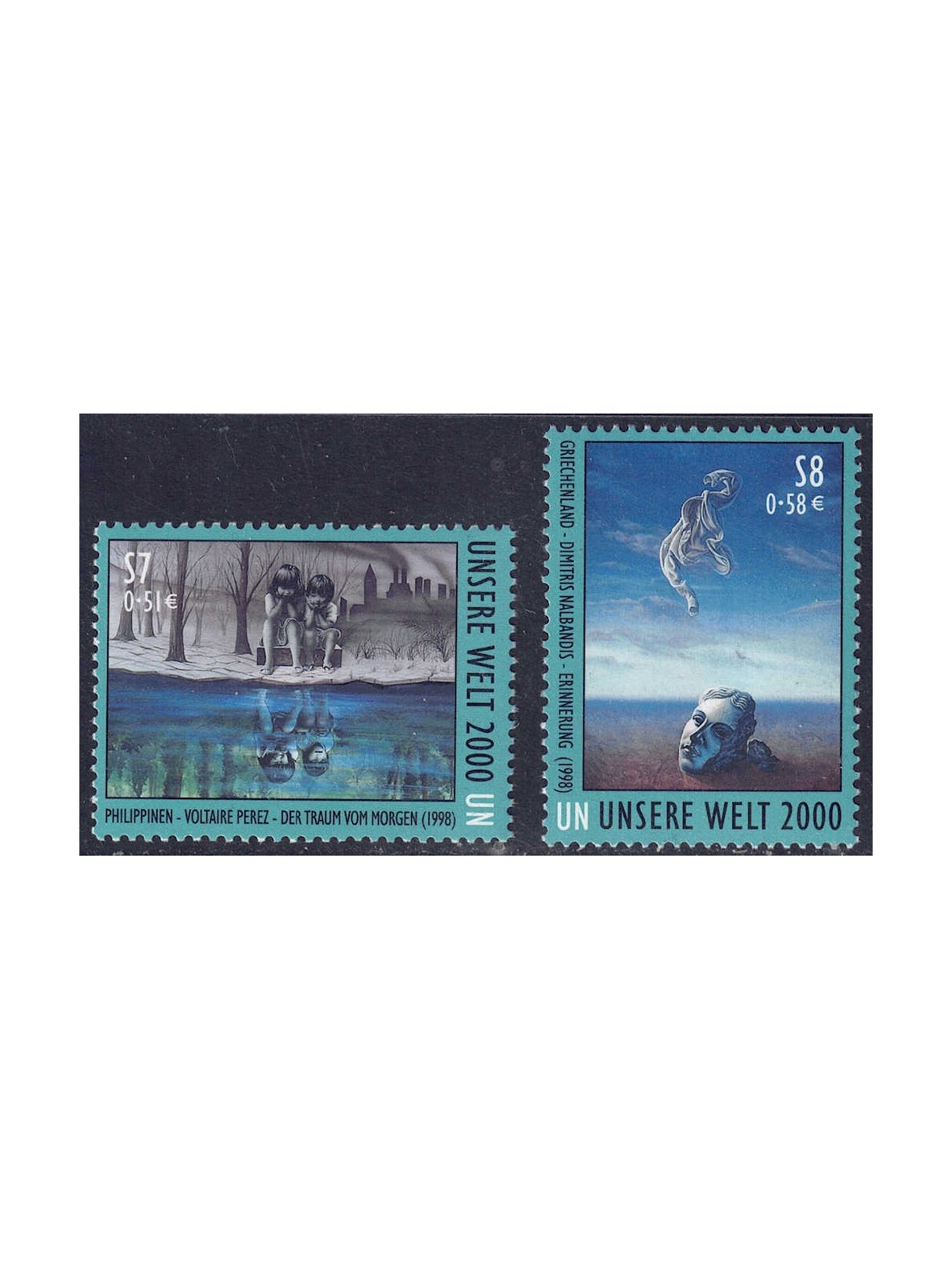 ONU VIENNA 2000 Il nostro mondo nel 2000 2v MNH**