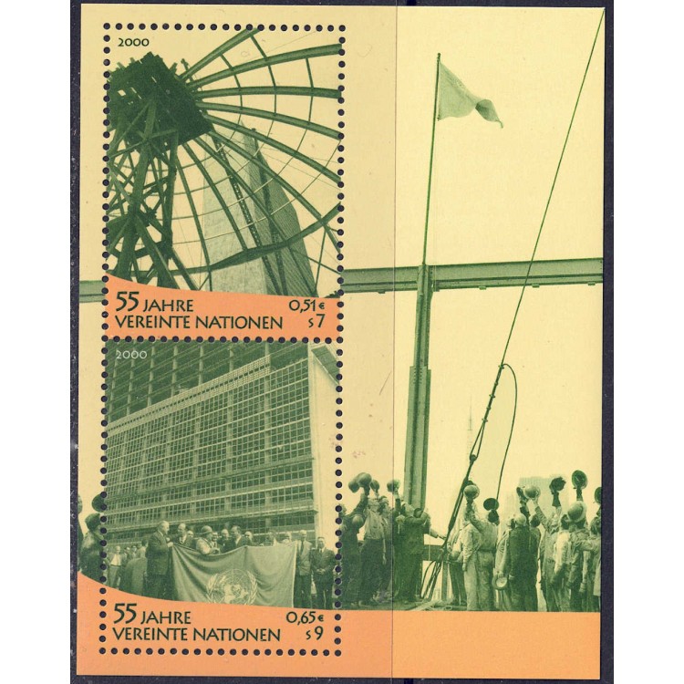 ONU VIENNA 2000 Anniversario ONU BF MNH**