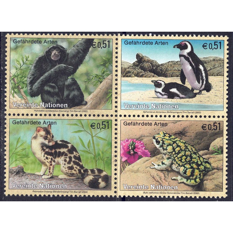 UN VIENNA 2002 Nature Protection 4v MNH**