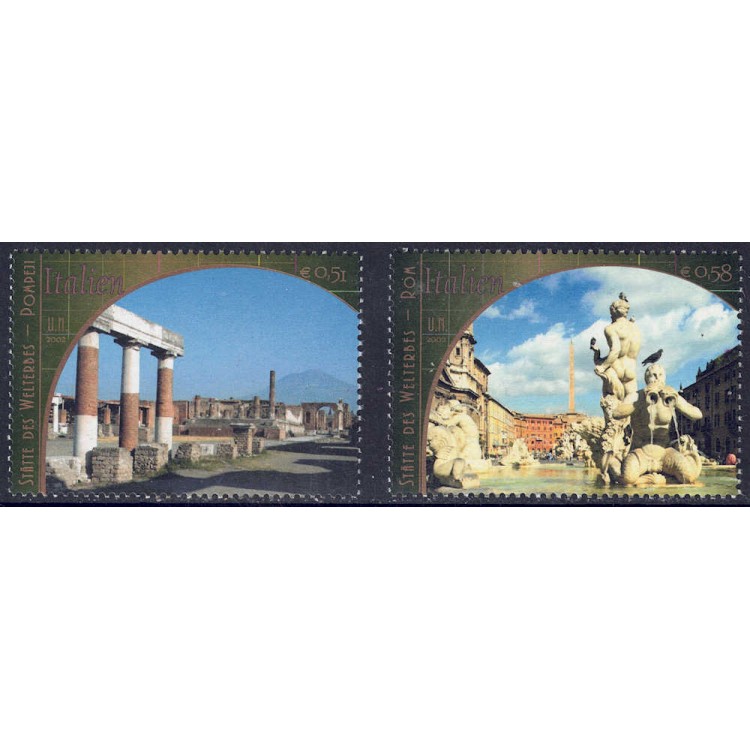 UN VIENNA 2002 World Heritage (Italy) 2v MNH**