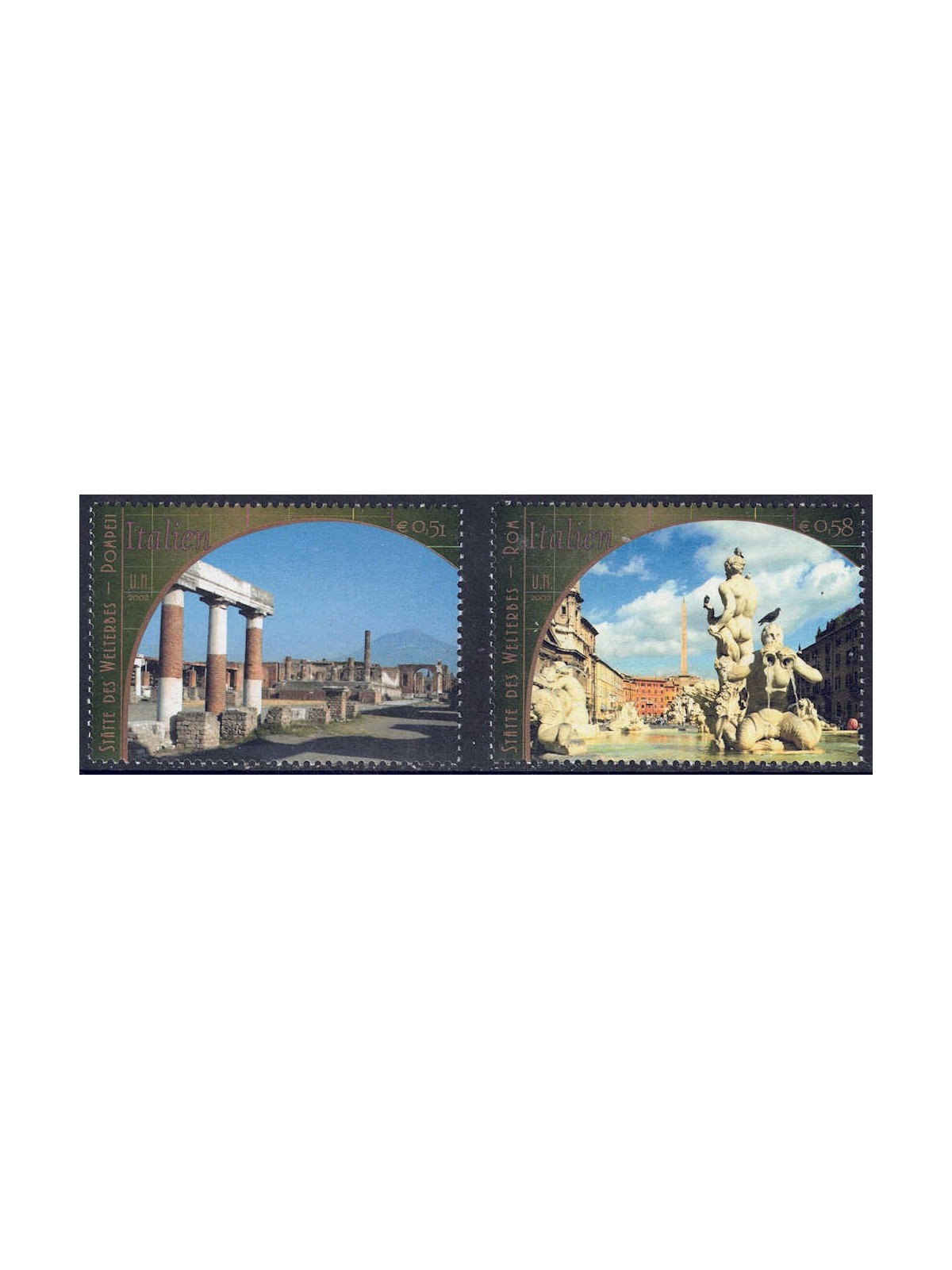 UN VIENNA 2002 World Heritage (Italy) 2v MNH**