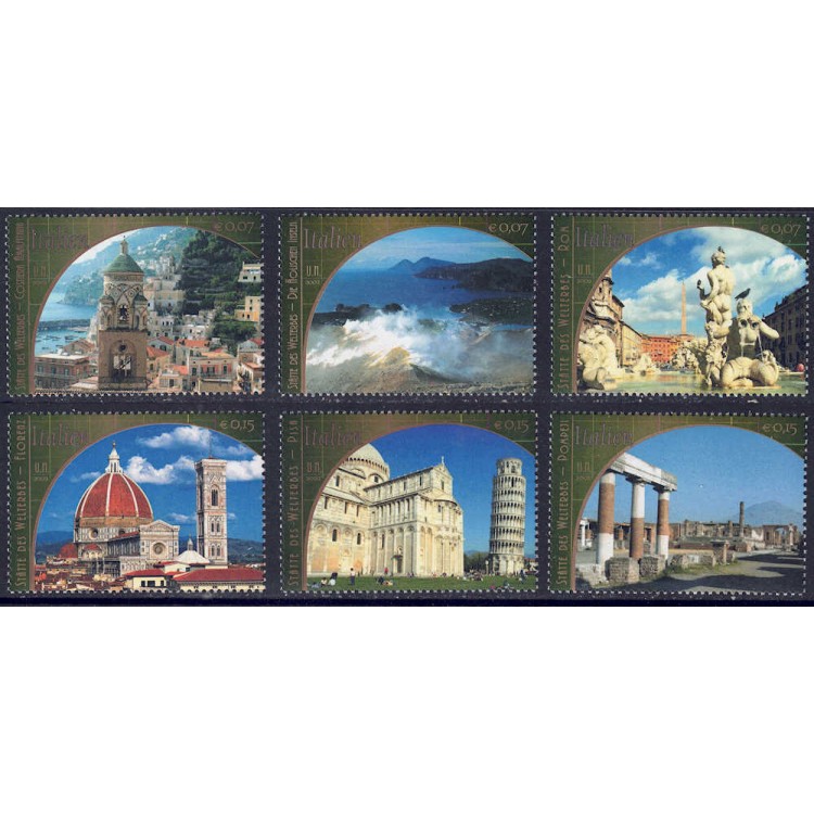 UN VIENNA 2002 World Heritage (Italy) 6v MNH**