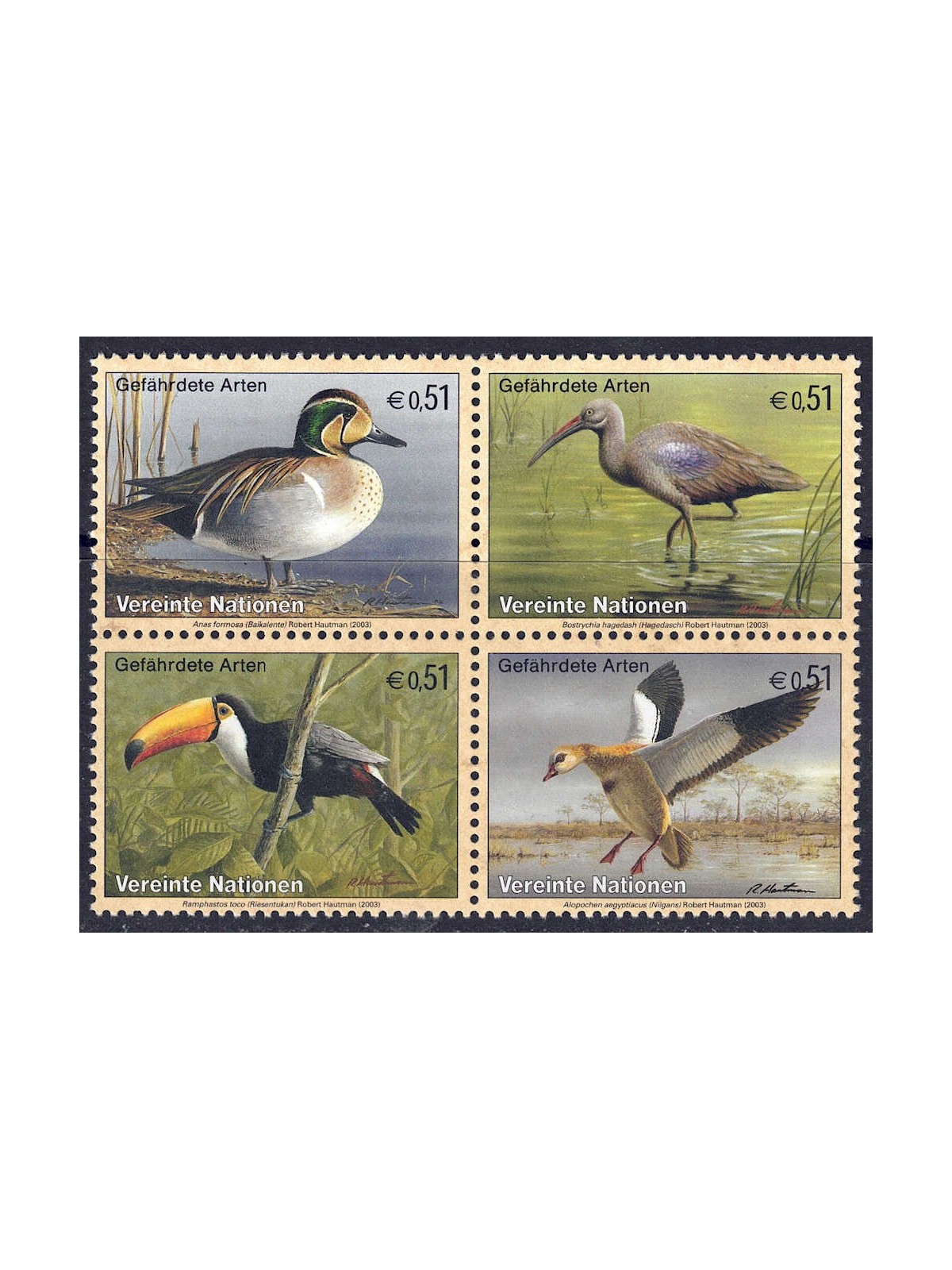 UN VIENNA 2003 Nature Protection 4v MNH**