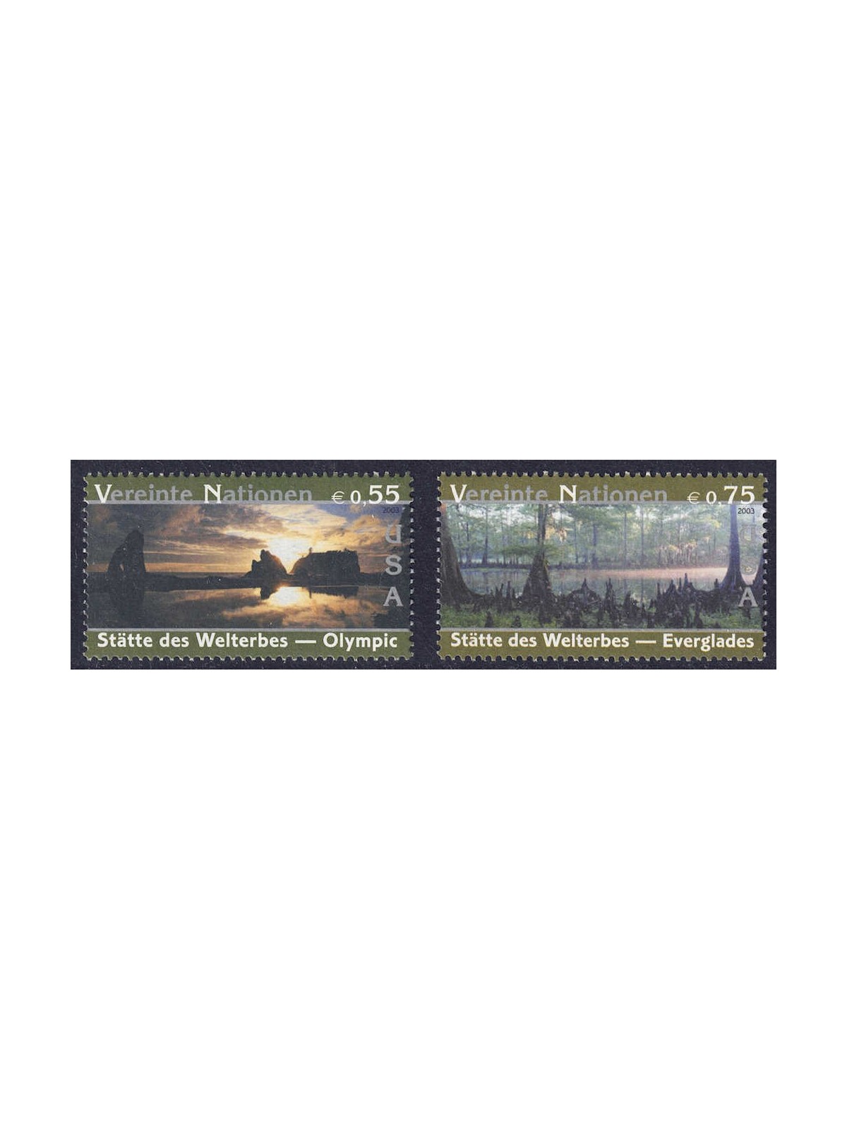 ONU VIENNA 2003 Patrimonio mondiale (Stati Uniti) 2v MNH**