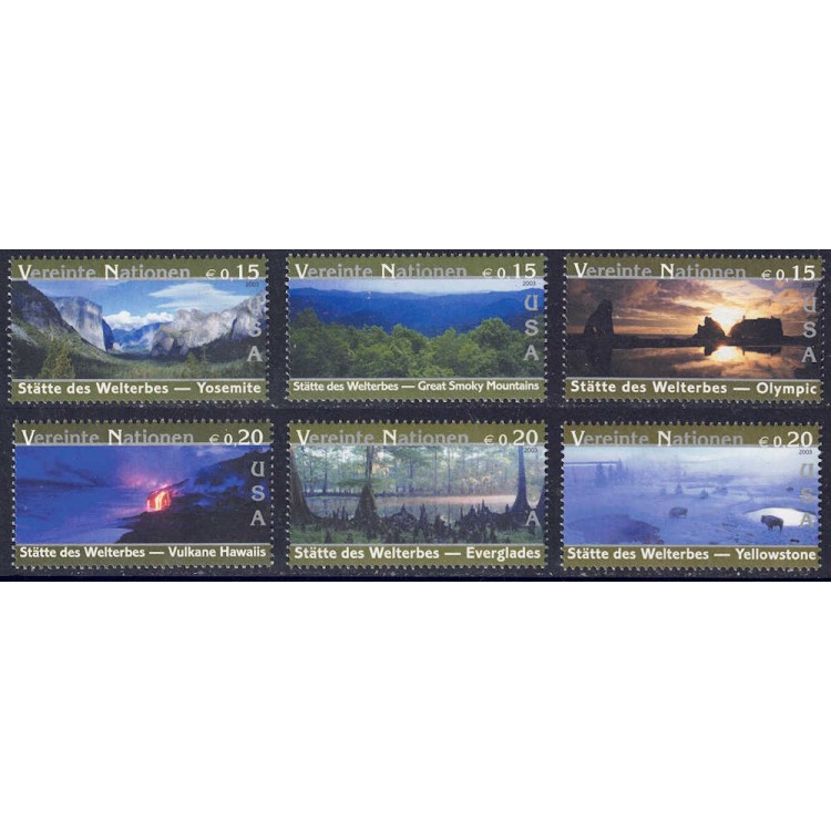 UN VIENNA 2003 World Heritage (United States) 6v MNH**