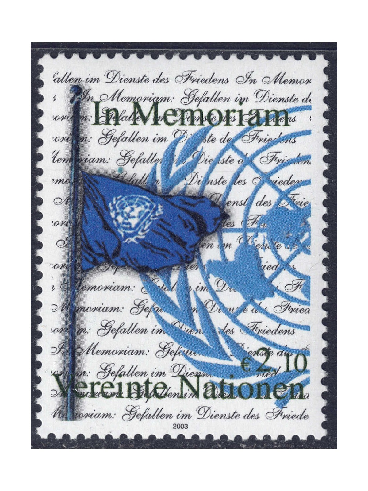 UN VIENNA 2003 In memory of the victims in Iraq MNH**