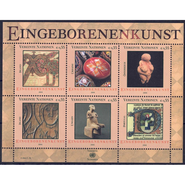 UN VIENNA 2004 Native Art s/s MNH**