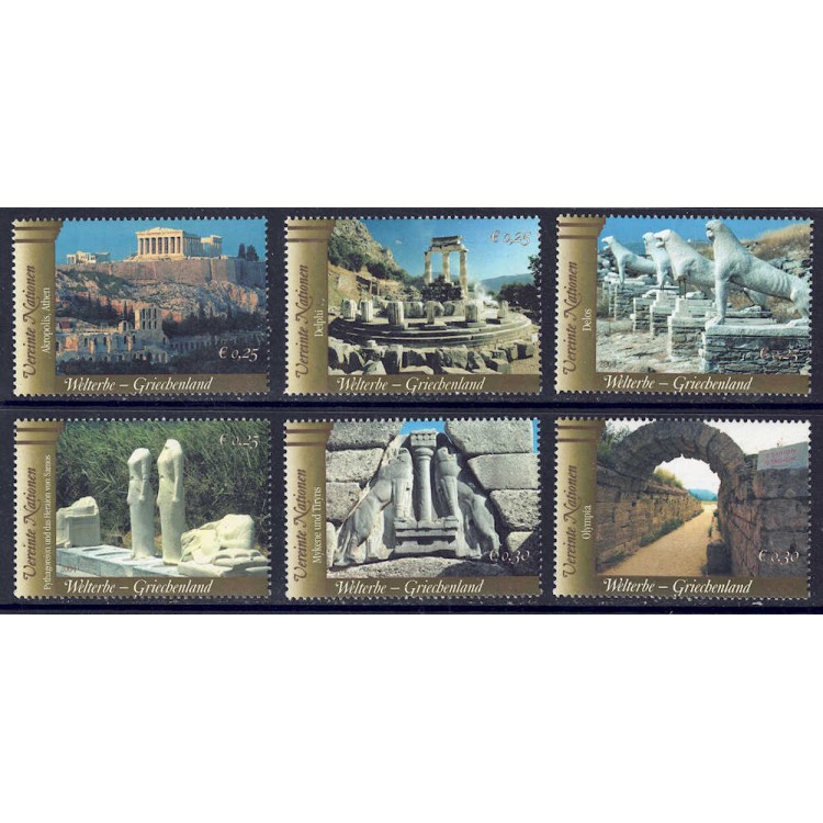 ONU VIENNA 2004 Patrimonio mondiale (Grecia) 6v MNH**