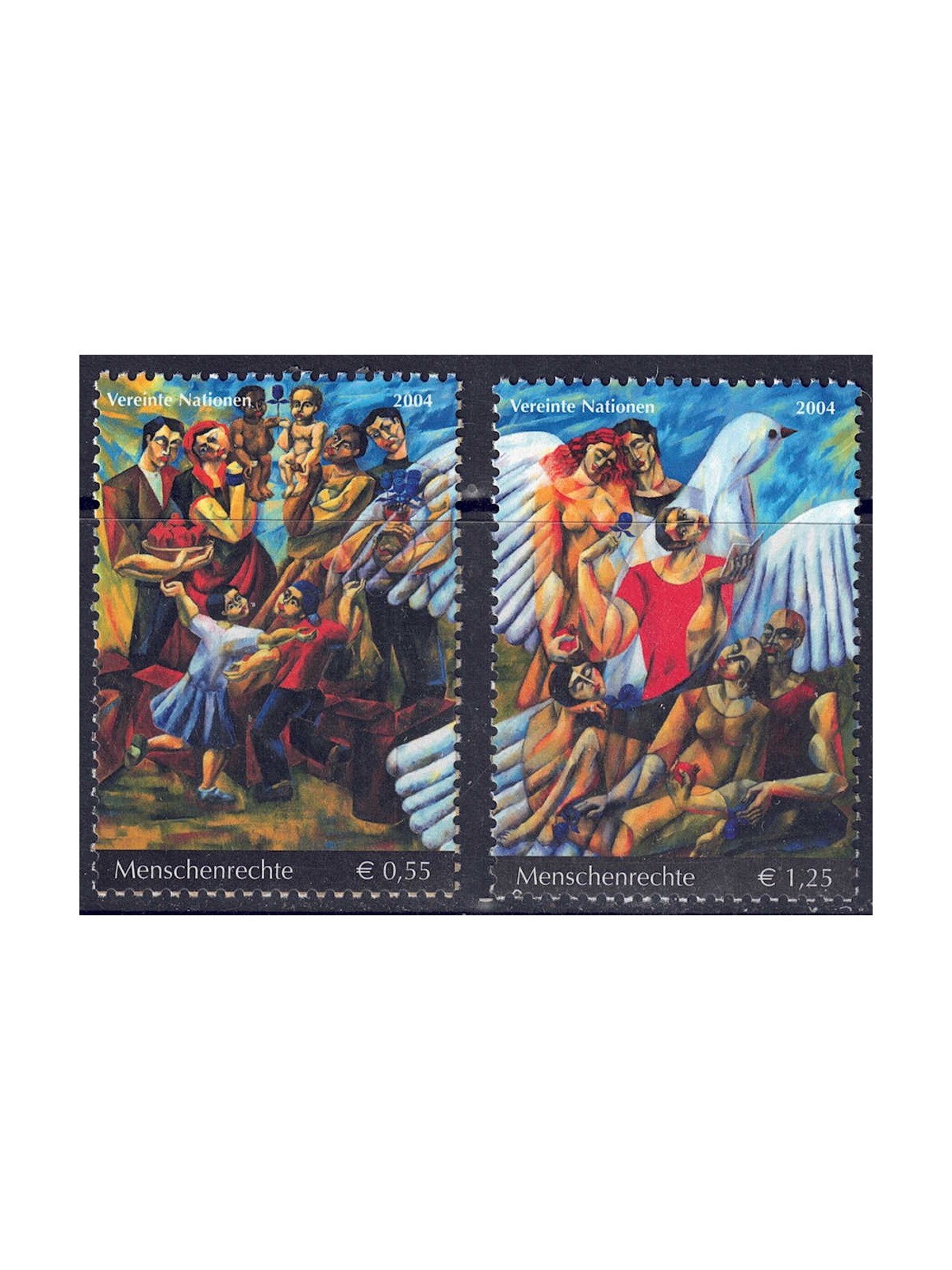 ONU VIENNA 2004 Diritti dell'Uomo 2v MNH**