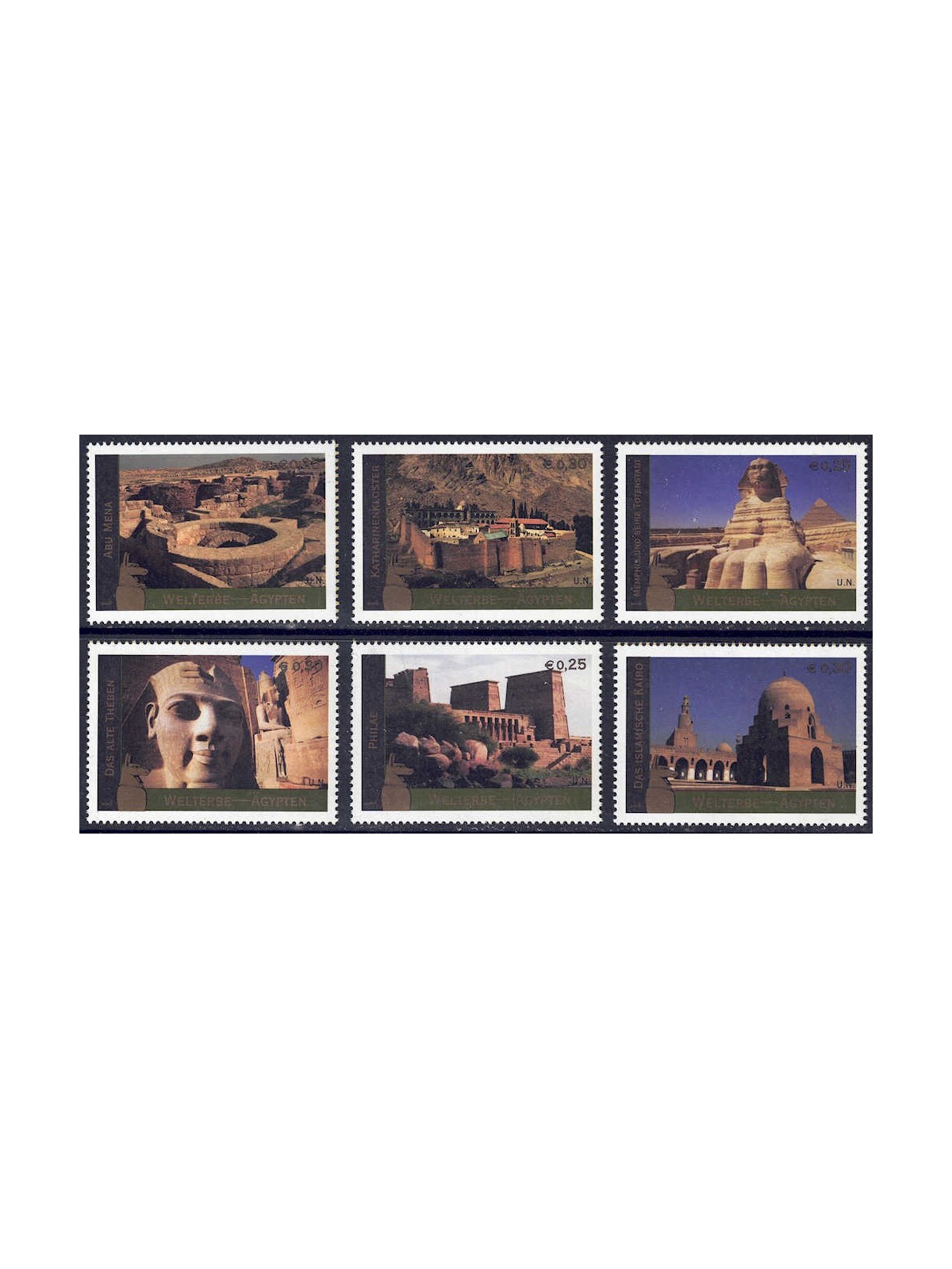 ONU VIENNA 2005 Patrimonio mondiale (Egitto) 6v MNH**