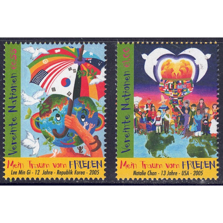 UN VIENNA 2005 Day of Peace 2v MNH**