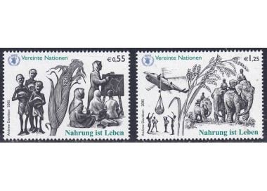 ONU VIENNA 2005 Food for Life 2v MNH**