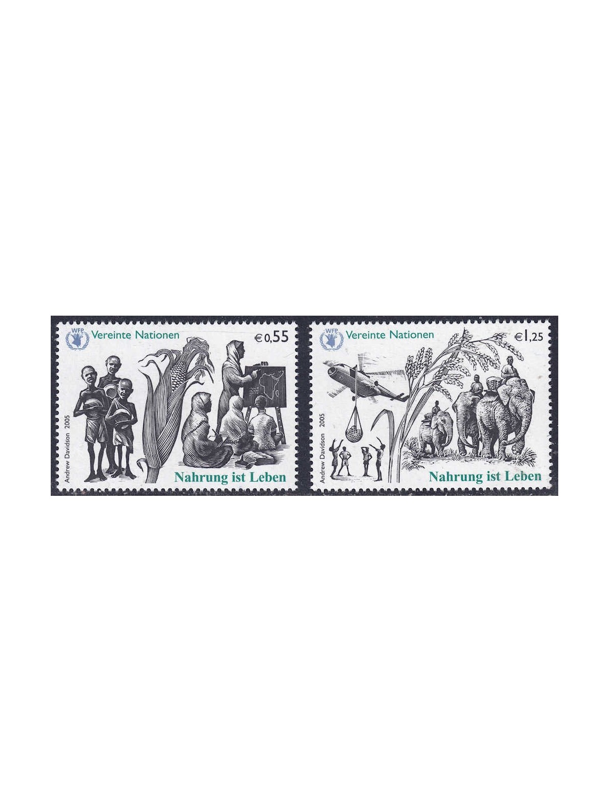 UN VIENNA 2005 Food for Life 2v MNH**