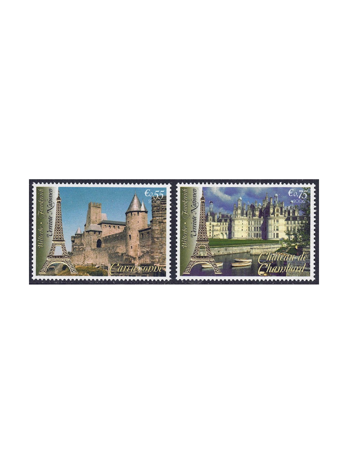 UN VIENNA 2006 World Heritage (France) 2v MNH**