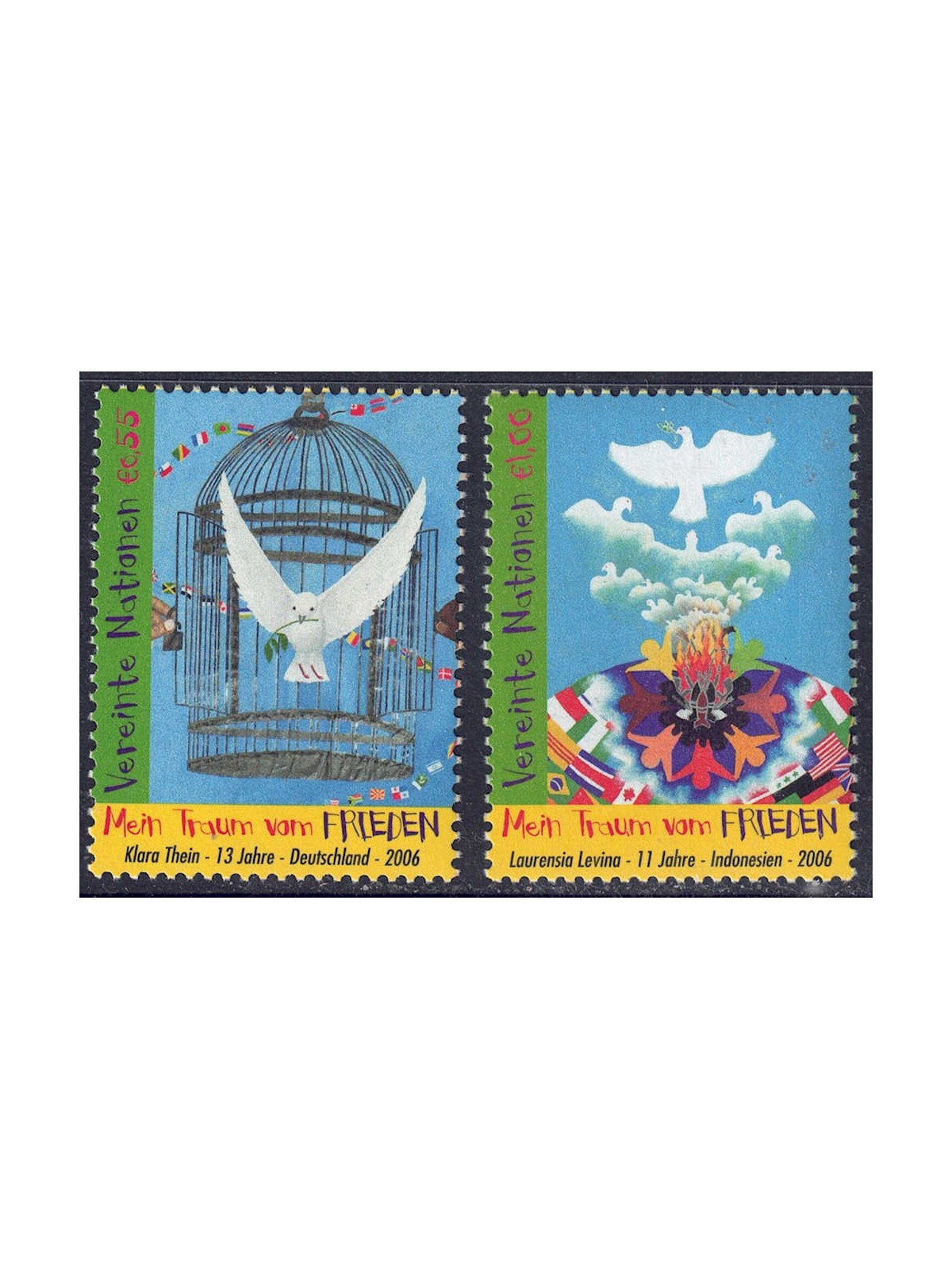 ONU VIENNA 2006 Giornata della Pace 2v MNH**