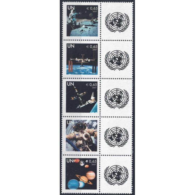 ONU VIENNA 2007 Francobolli per saluti (SPAZIO) 5v MNH**