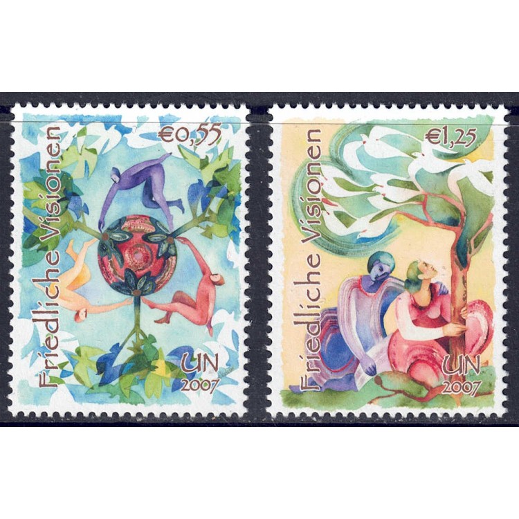 UN VIENNA 2007 Visions of Peace 2v MNH**