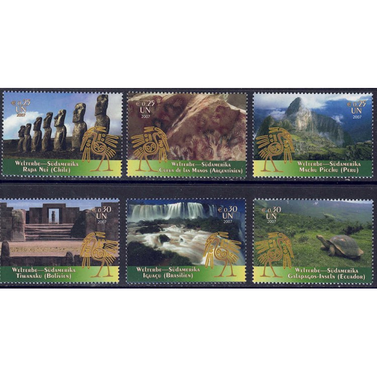 UN VIENNA 2007 World Heritage (South America) 6v MNH**