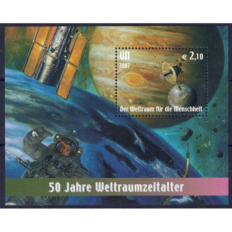 ONU VIENNA 2007 Lo Spazio per l'umanità BF MNH**