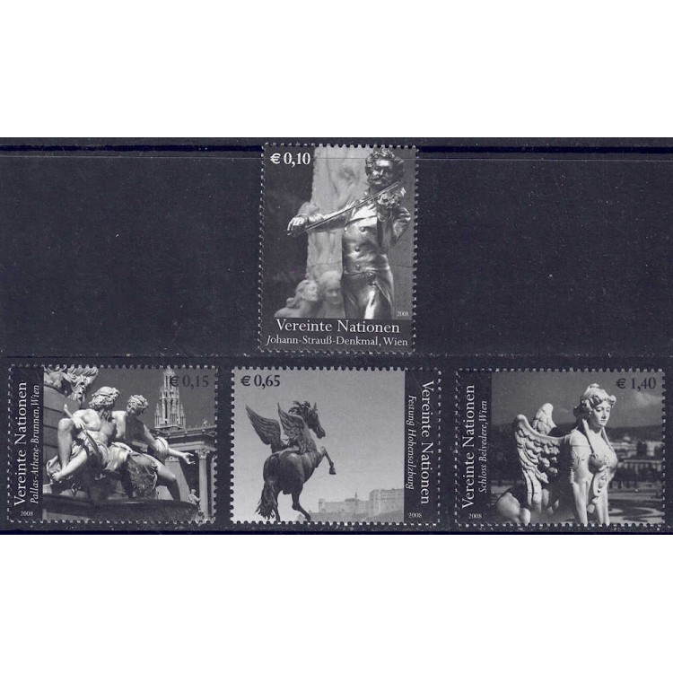 UN VIENNA 2008 Austrian Sculptures 4v MNH**