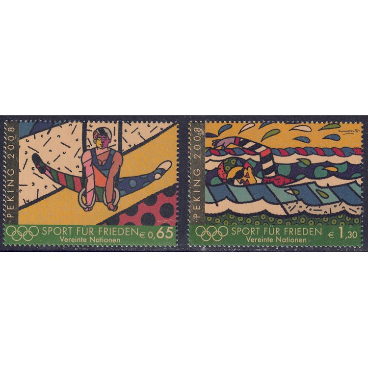ONU VIENNA 2008 Giochi olimpici estivi 2v MNH**