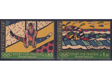 ONU VIENNA 2008 Giochi olimpici estivi 2v MNH**