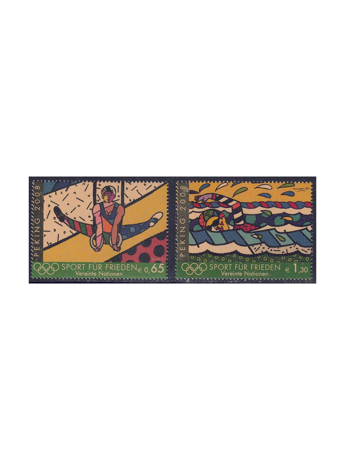 ONU VIENNA 2008 Giochi olimpici estivi 2v MNH**