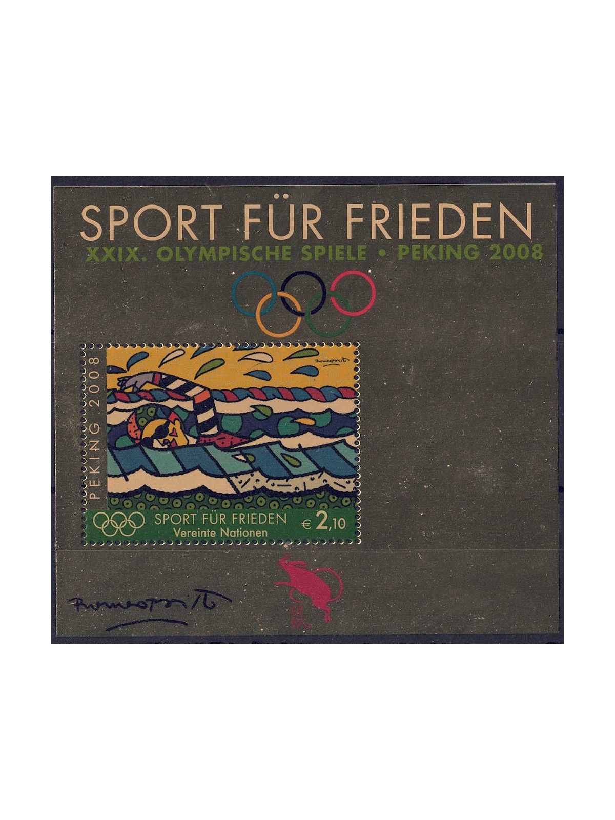 UN VIENNA 2008 Summer Olympic Games s/s MNH**