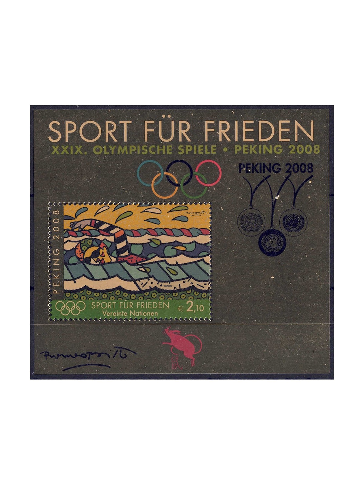 UN VIENNA 2008 Summer Olympic Games (Peking 2008) s/s MNH**