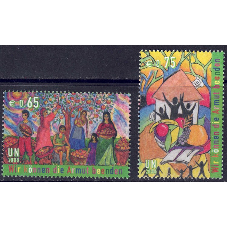 UN VIENNA 2008 World Day for the Eradication of Poverty 2v MNH**