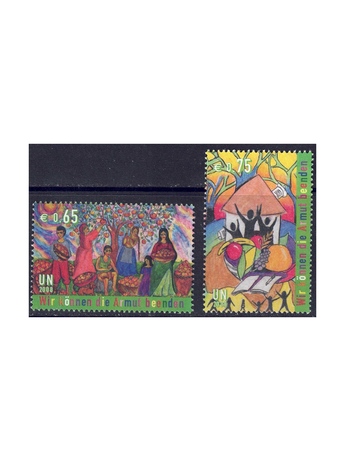UN VIENNA 2008 World Day for the Eradication of Poverty 2v MNH**