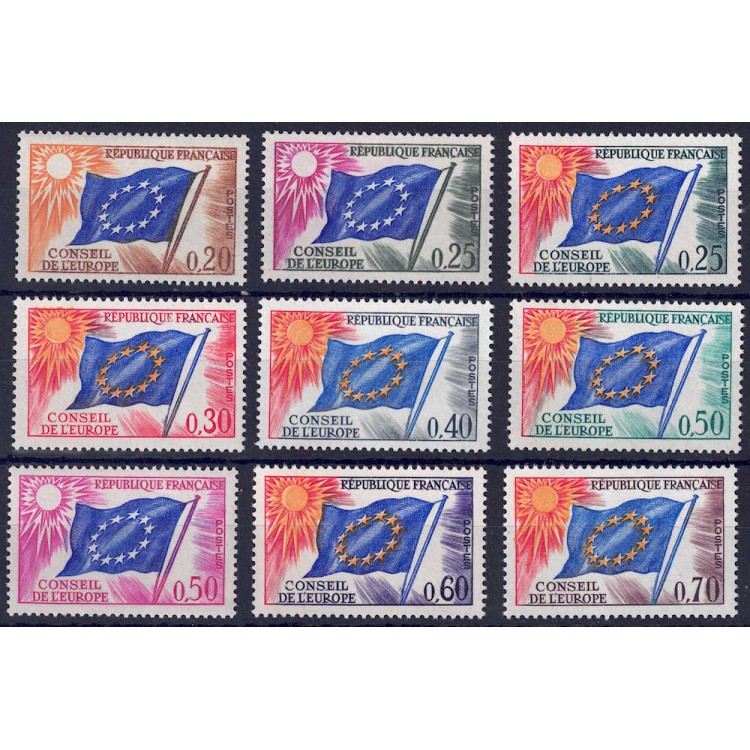FRANCIA 1963-71 Servizio (Consiglio d'Europa) 9v MNH**