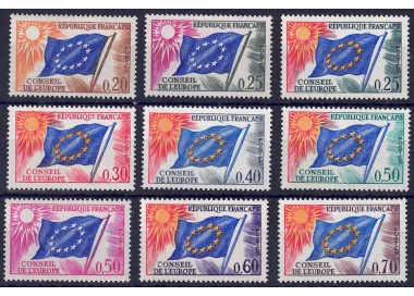 FRANCIA 1963-71 Servizio (Consiglio d'Europa) 9v MNH**