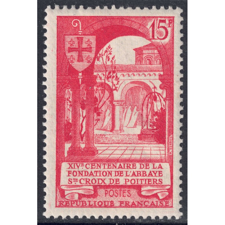 FRANCIA 1952 Abbazia Santa Croce di Poitiers MNH**
