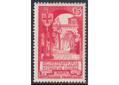 FRANCE 1952 Abbey of the Holy Cross of Poitiers MNH**