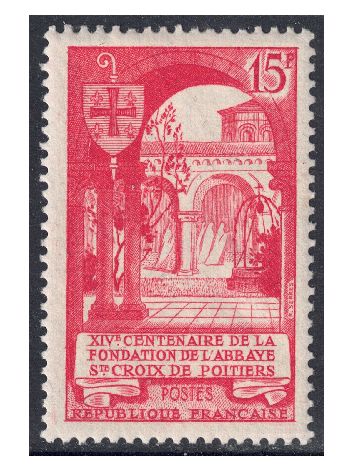 FRANCIA 1952 Abbazia Santa Croce di Poitiers MNH**