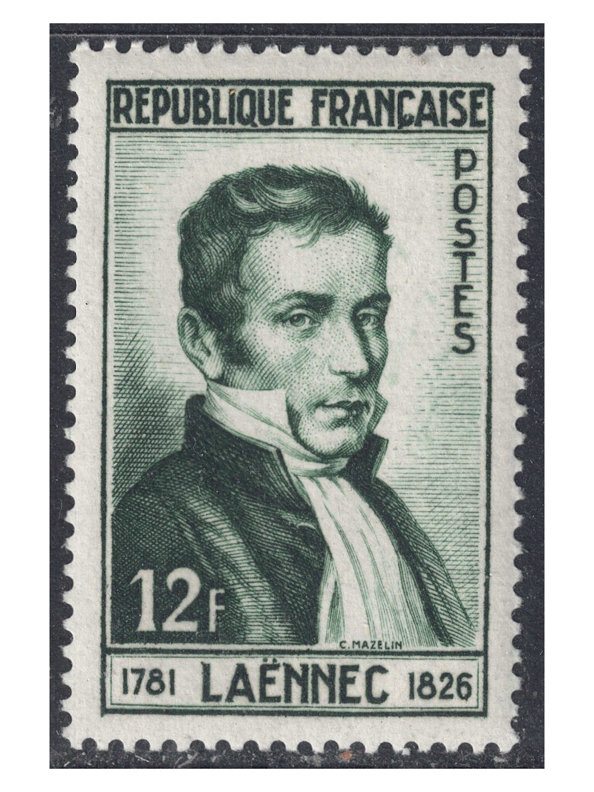 FRANCIA 1952 René Laënnec MNH**