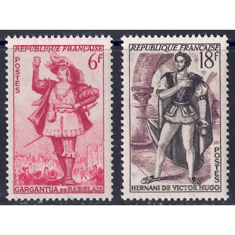 FRANCIA 1953 Personaggi del teatro francese (1ª serie) 2v MNH**