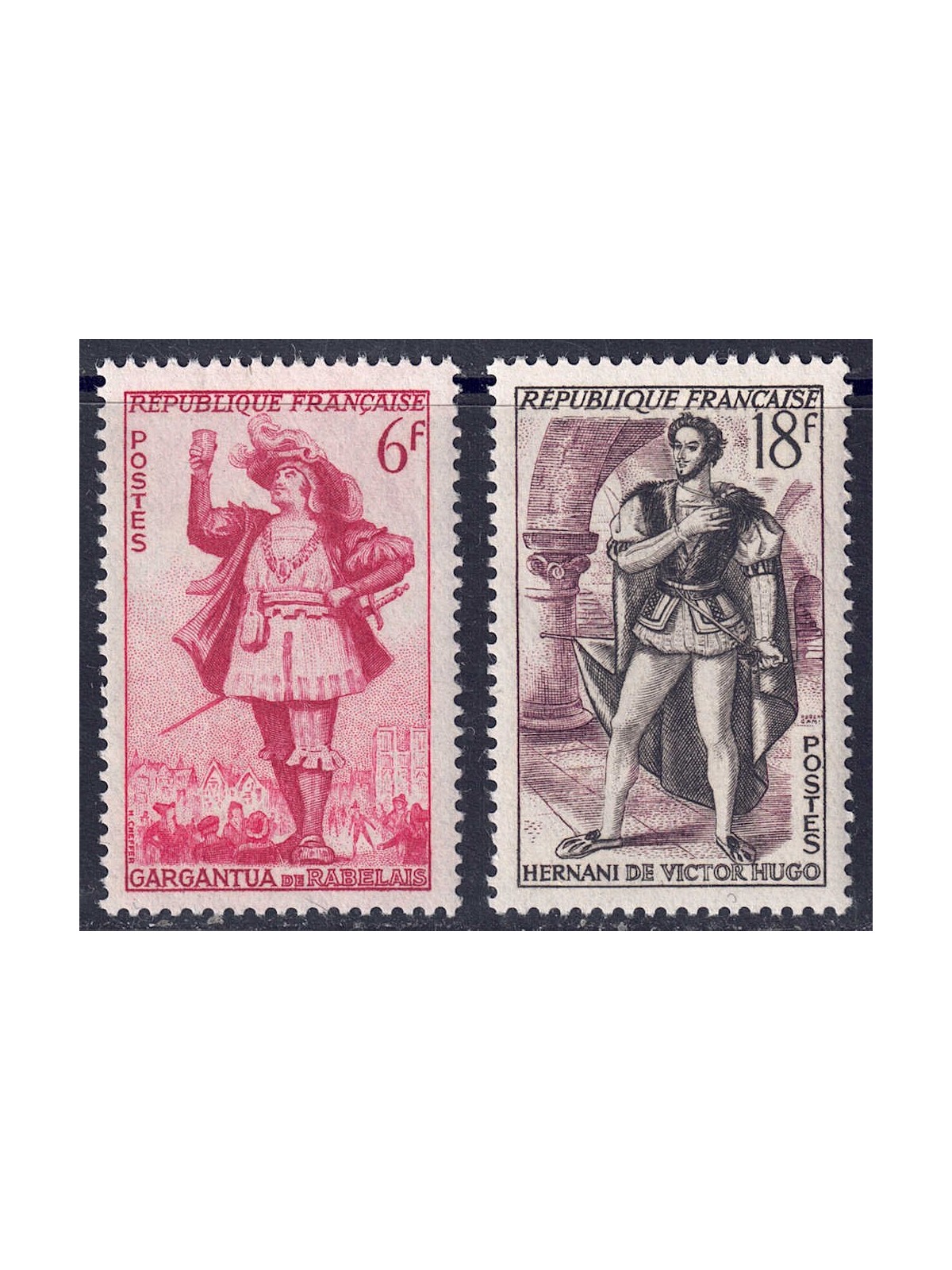 FRANCE 1953 French Theatre Characters (1st series) 2v MNH**
