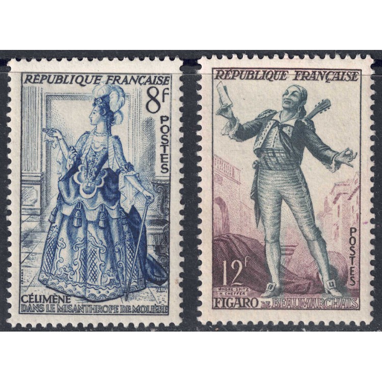 FRANCE 1953 French Theatre Characters (2nd series) 2v MNH**