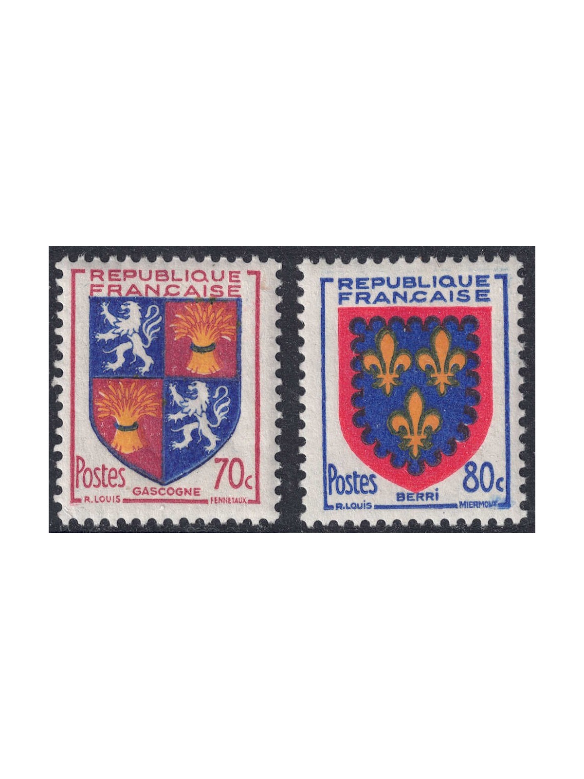 FRANCIA 1953 Stemmi di Province Francesi (7ª serie) 2v MNH**
