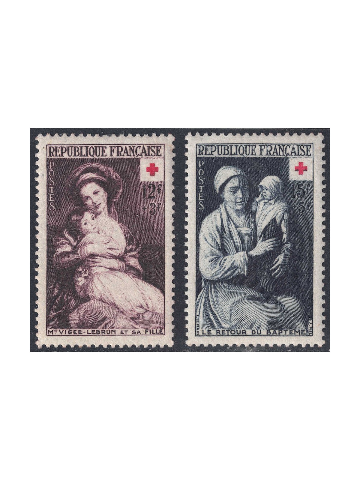 FRANCE 1953 Pro Red Cross 2v MNH**