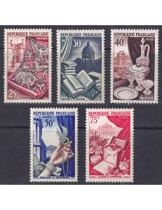 FRANCIA 1954 Arte e prodotti di lusso 5v MNH**