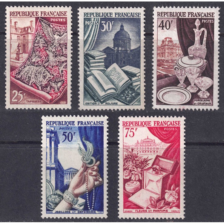 FRANCE 1954 Art and luxury goods 5v MNH**