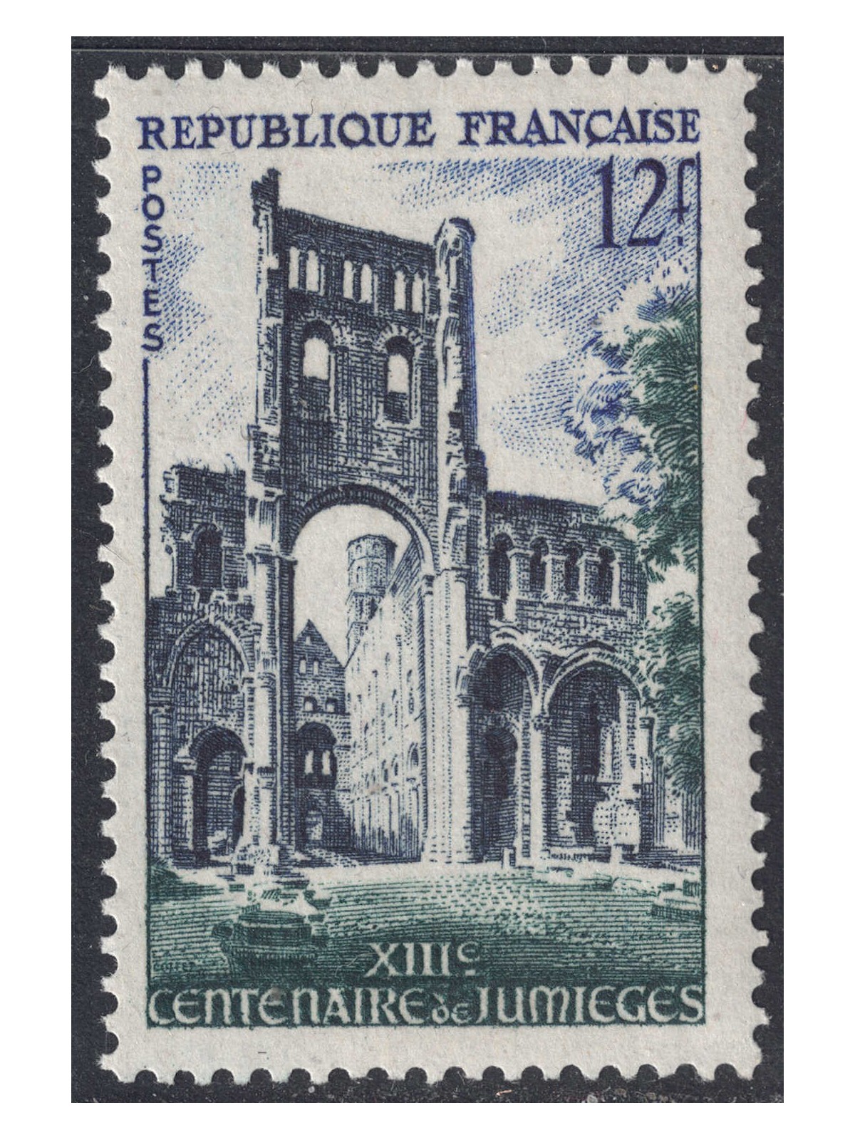 FRANCE 1954 Jumièges Abbey MNH**