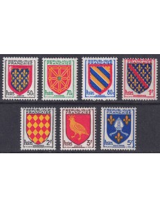 FRANCIA 1954 Stemmi di Province Francesi (8ª serie) 7v MNH**
