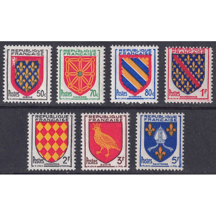 FRANCE 1954 Coats of Arms of French Provinces (8th series) 7v MNH**