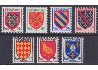 FRANCIA 1954 Stemmi di Province Francesi (8ª serie) 7v MNH**
