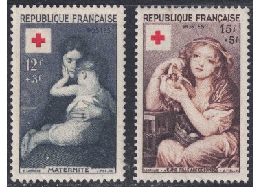 FRANCIA 1954 Pro Croce Rossa 2v MNH**