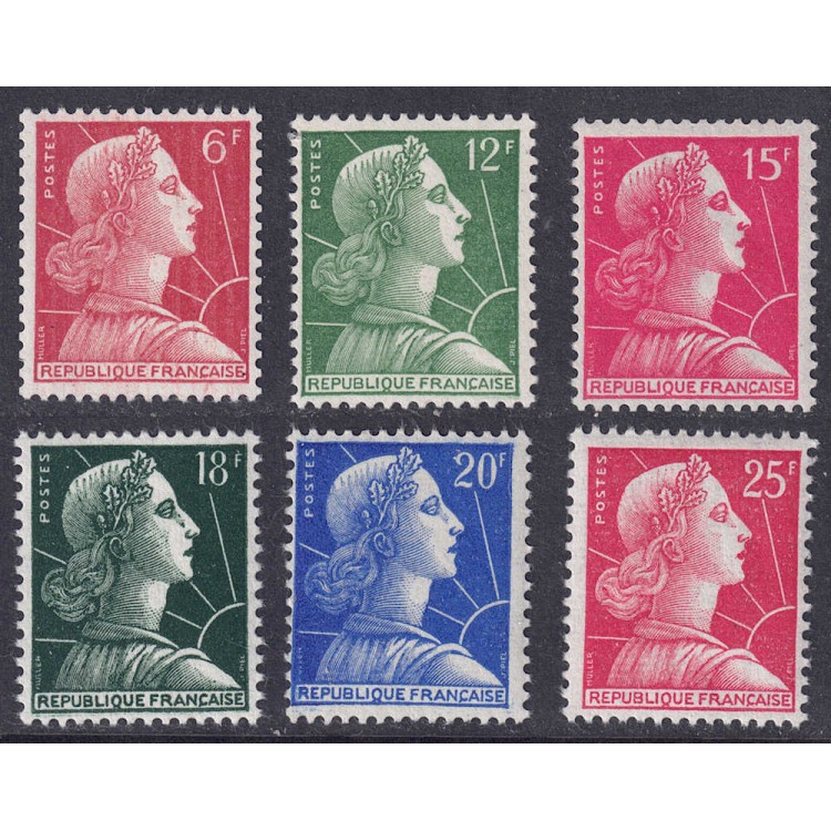 FRANCE 1955-59 Marianna di Müller 6v MNH**